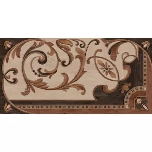 Керамогранит Kerama Marazzi Гранд Вуд декорированный левый обрезной коричневый 80х160 см